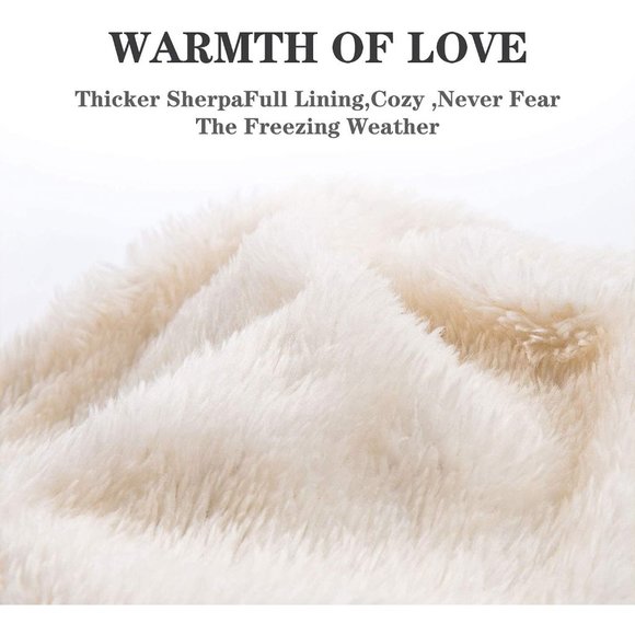 Womens Winter Warm Fleece Lined Knitted Soft Ski Cuff Beanie Hat with Pom Pom